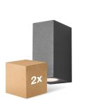 Duopack D'Lite Wall Light Vrebos Aluminium Black Up&Down| Suitable for 2x GU10