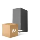 Duopack D'Lite Wall Light Vrebos Aluminium Black Up&Down| Suitable for 2x GU10